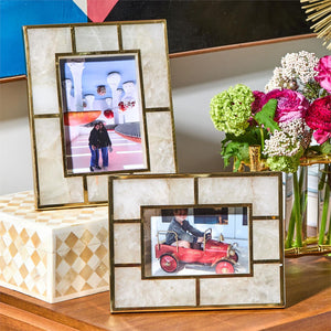 White Quartz Photo Frame Includes, Set of 2