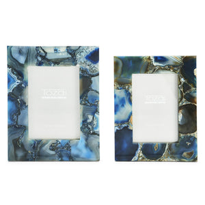 Blue Agate Photo Frame, Set of 2