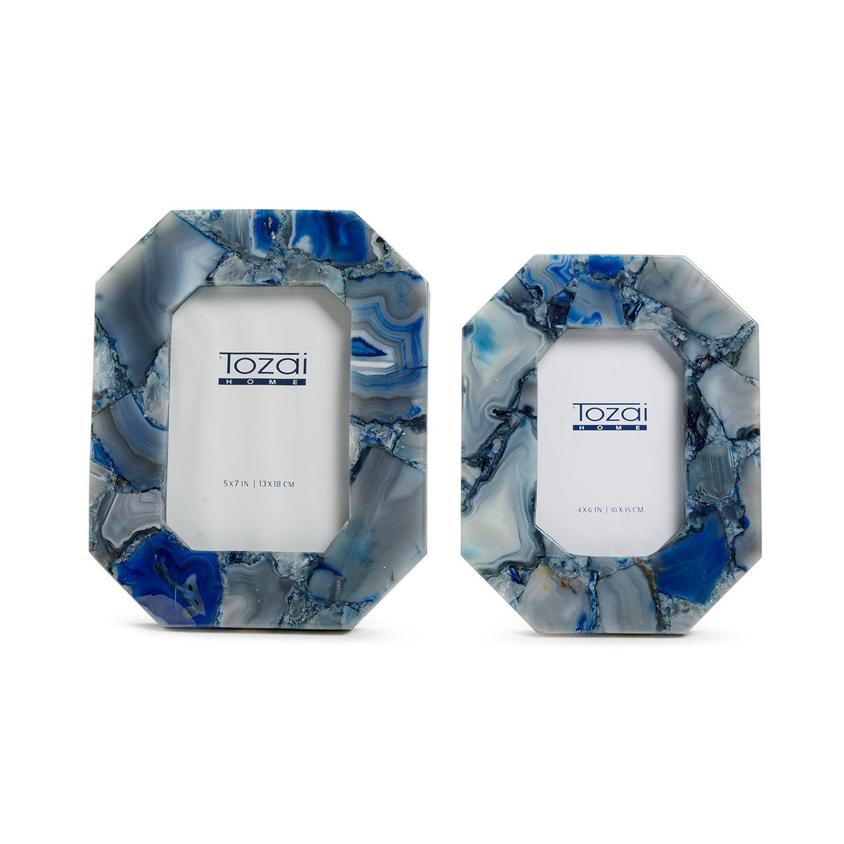 Blue Agate Photo Frames, Set of 2