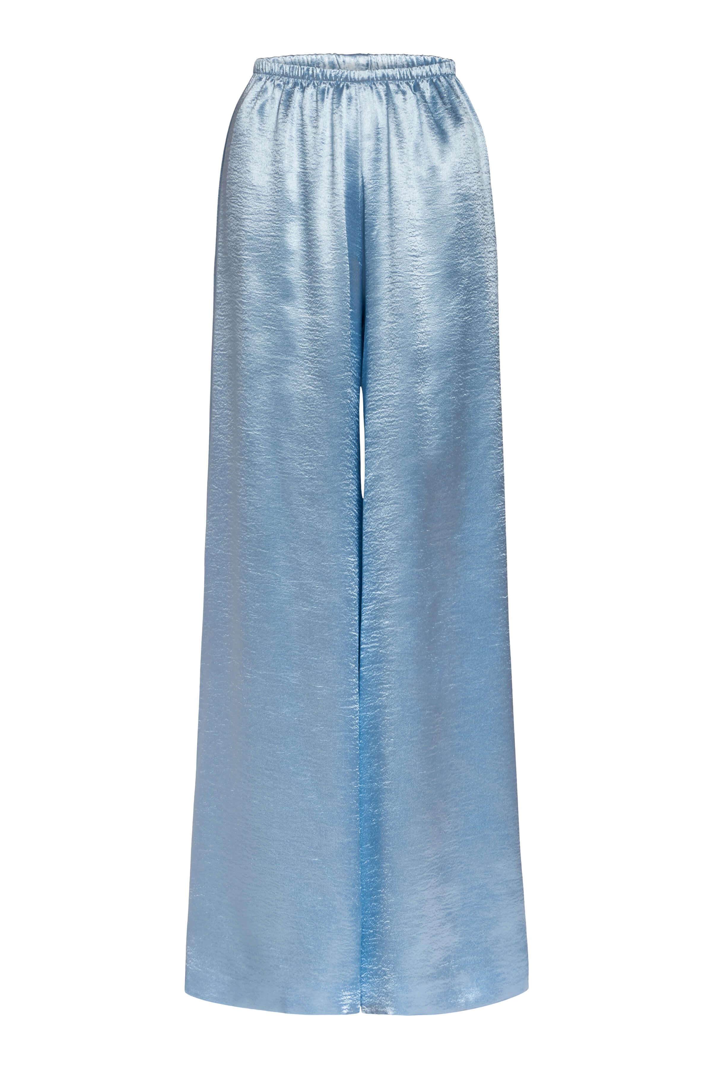 Heidi Ice Blue Hammered Satin Pull On Pant