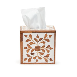 Bone Inlay Cube Tissue Box