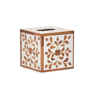 Bone Inlay Cube Tissue Box