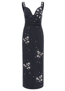 Brandy Dress Black Embellished Crepe