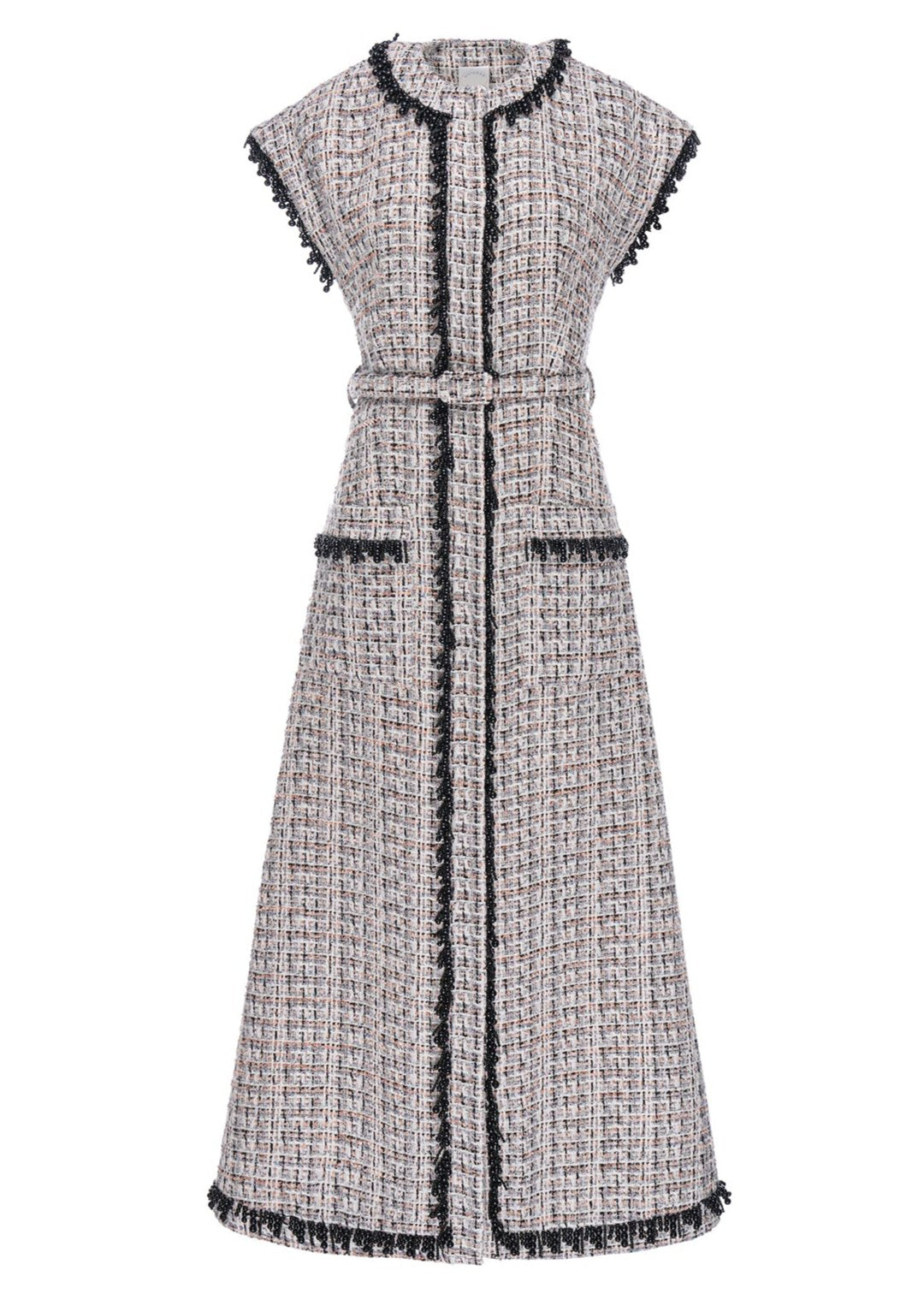 Whitney Dress Black And White Tweed