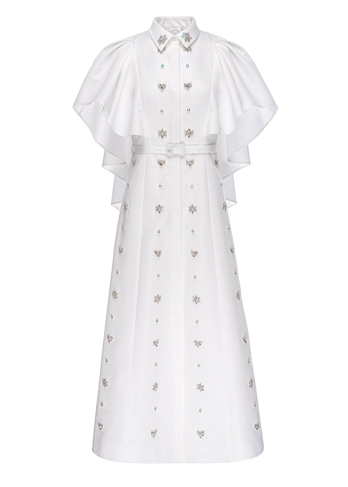 Maira Dress White Embellished Faille