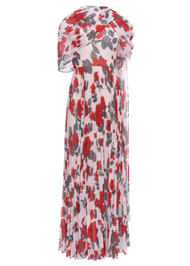 Alara Dress Red Floral Printed Chiffon