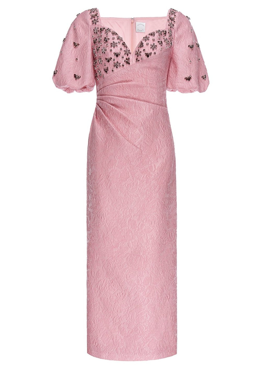 Aretha Dress Pink Embellished Jacquard