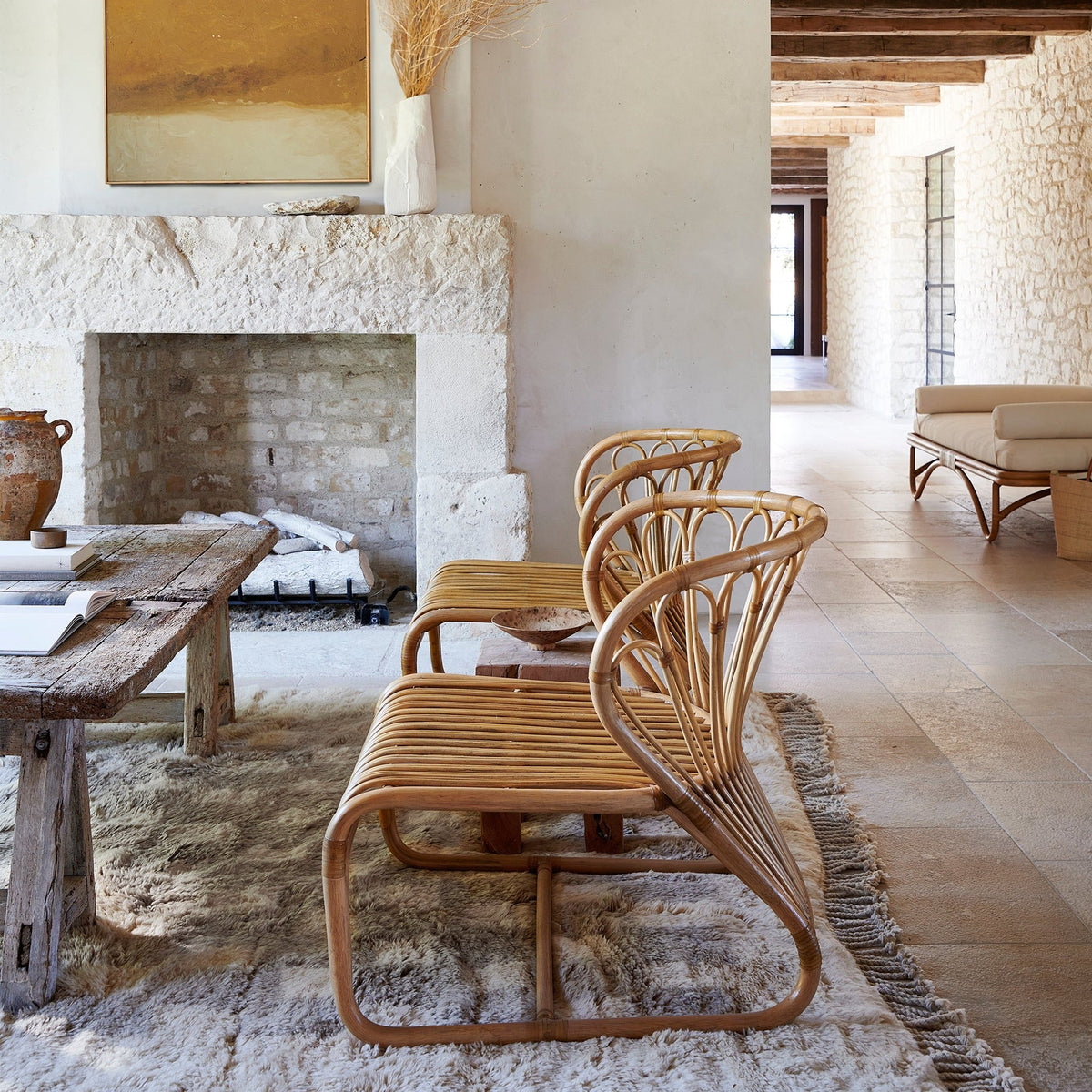 coste rattan lounge chairs in living room