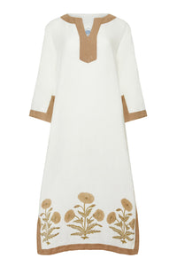 Hampton Kaftan Khaki Flower