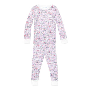 Joy Street Kids Hamptons print children's pajamas, pink