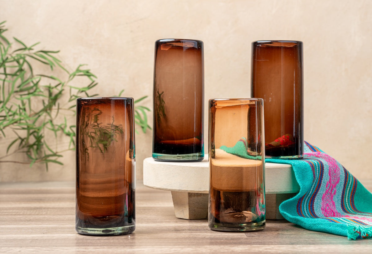 Handblown Glasses in Set of 4 in Tamarind