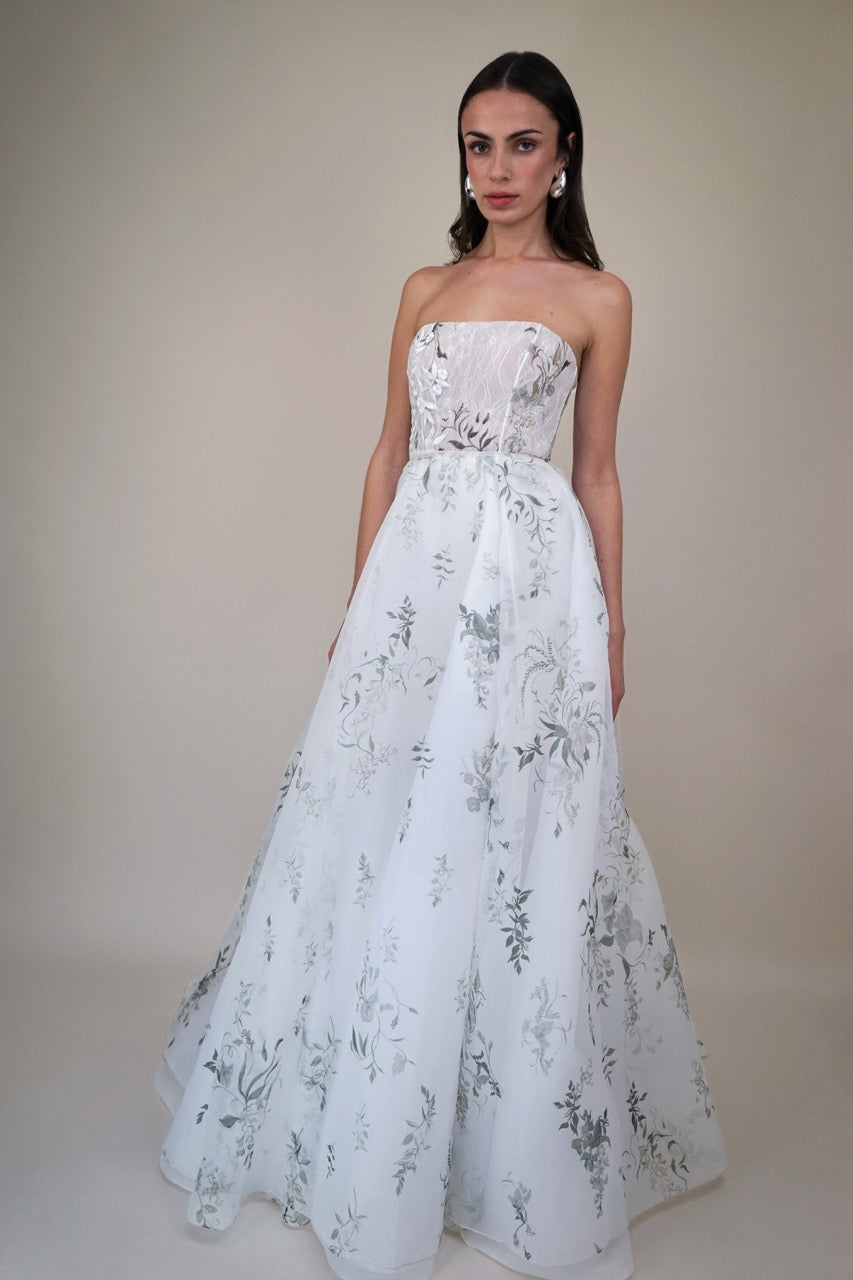 Organza Printed Circle Overskirt