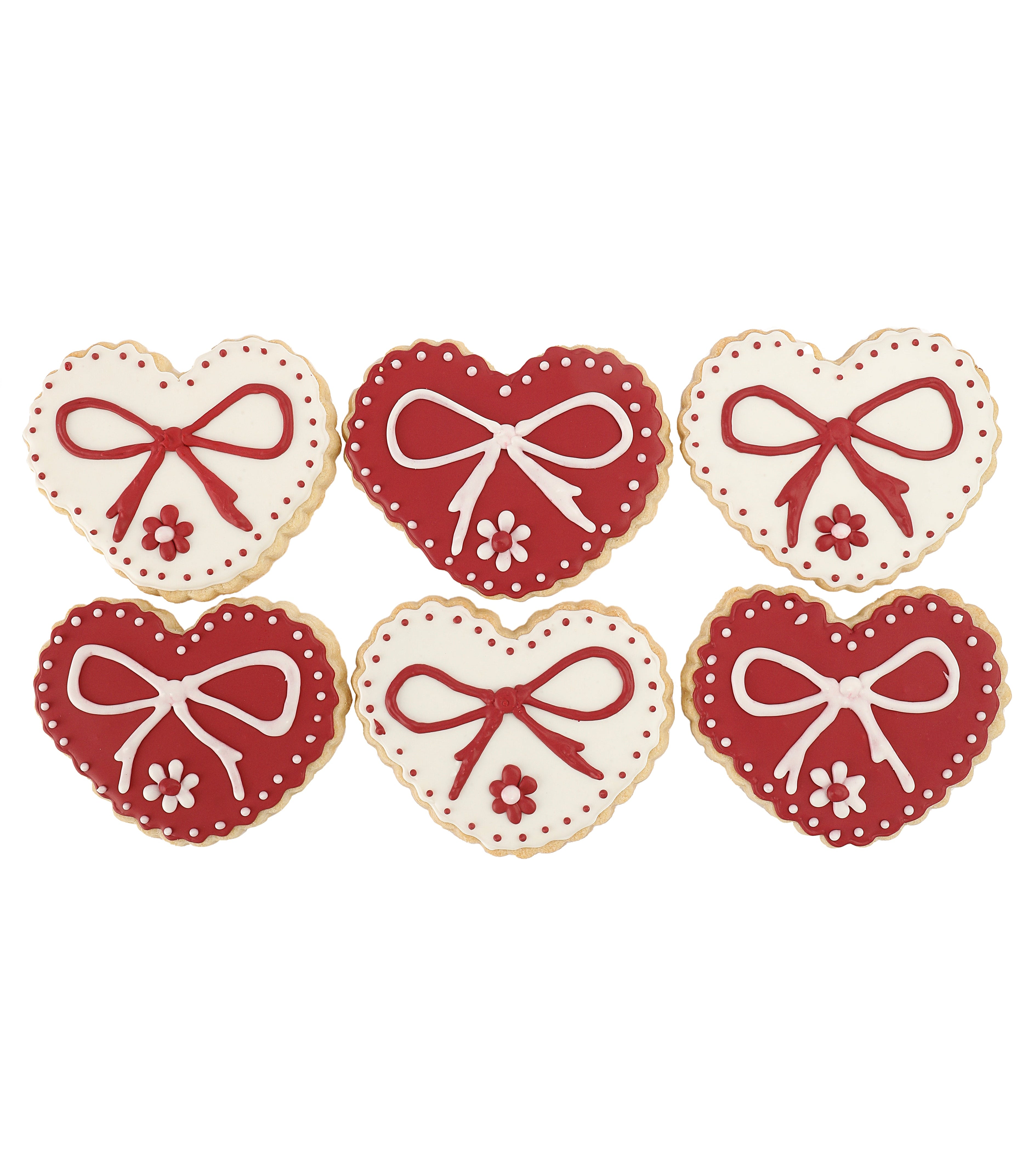 Vintage Heart Sugar Cookies, Set of 6