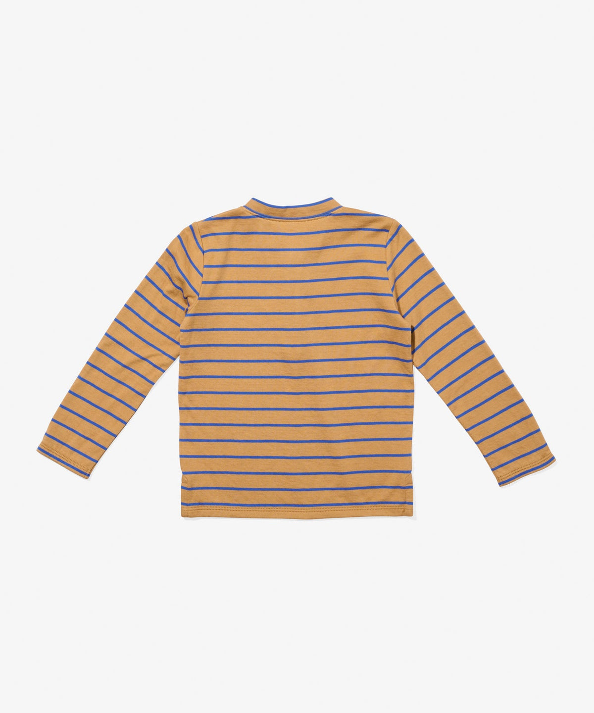 Henley T-Shirt in Camel Fine Stripe