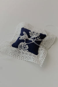 Cosmo Lace Pillow in Navy