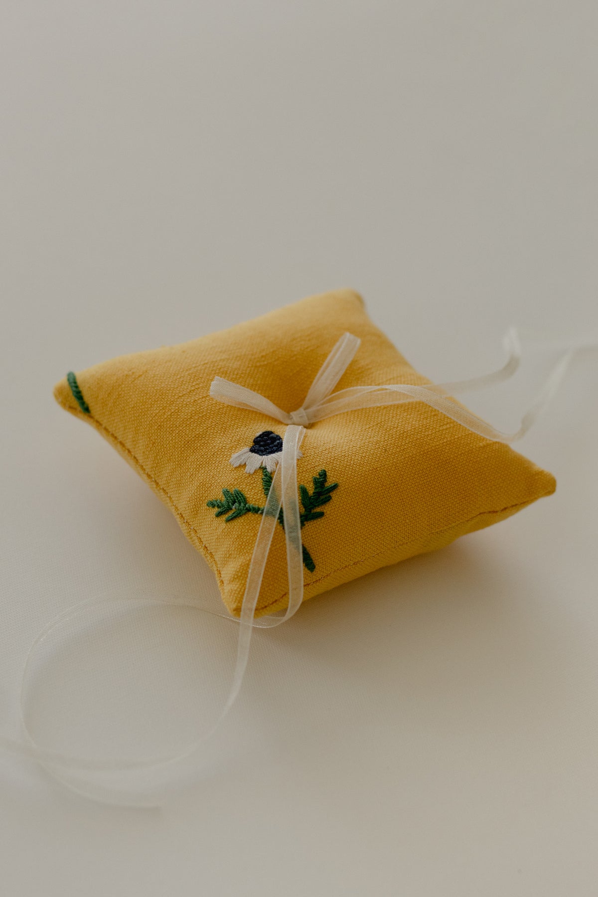 Manzanilla Mustard Ring Pillow