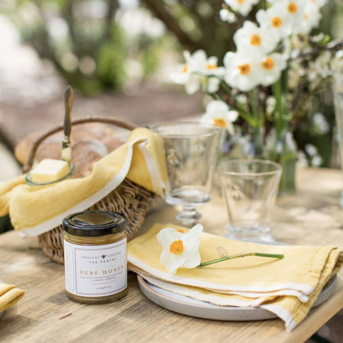 Chunky Linen Napkins in Mustard, Set of 4