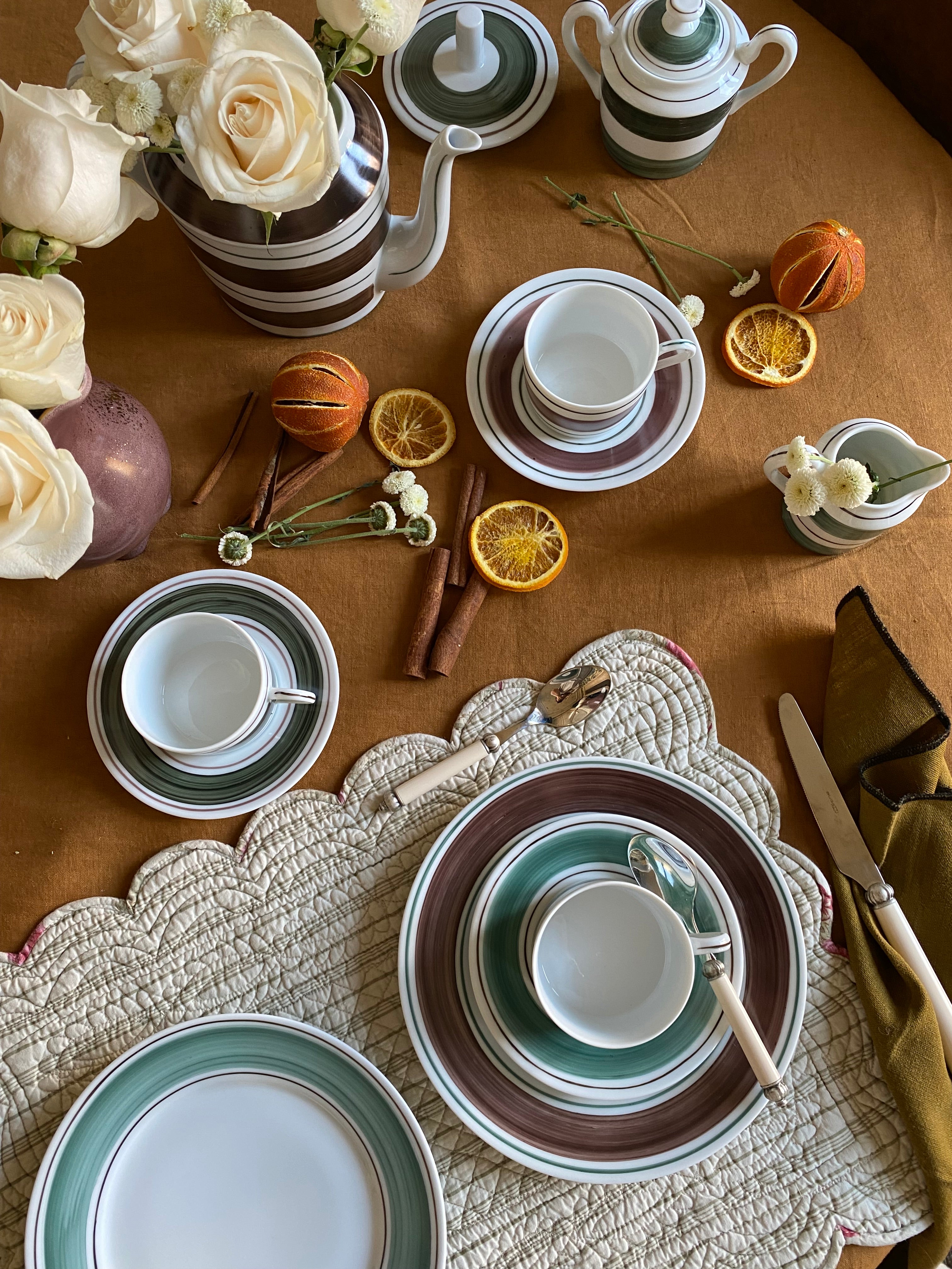 Tangerine Dessert Plate In Cactus Green