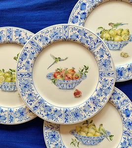 Delft Plates in Pomegranates, Set of 4