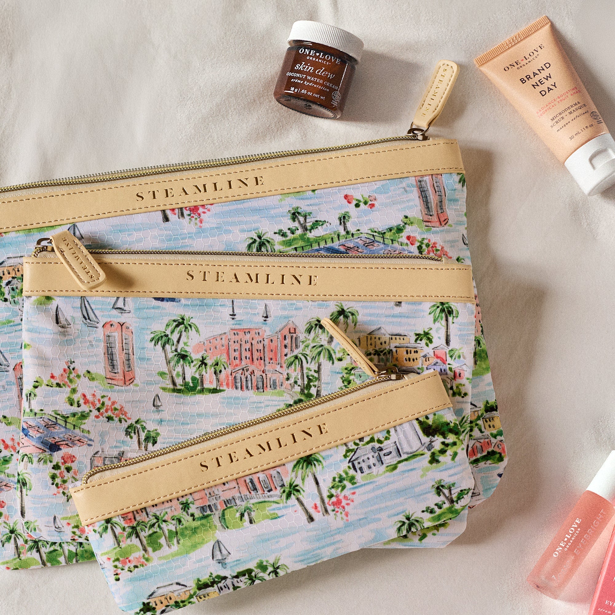 The Hamilton Princess Bermuda x SteamLine Cosmetic Case Set