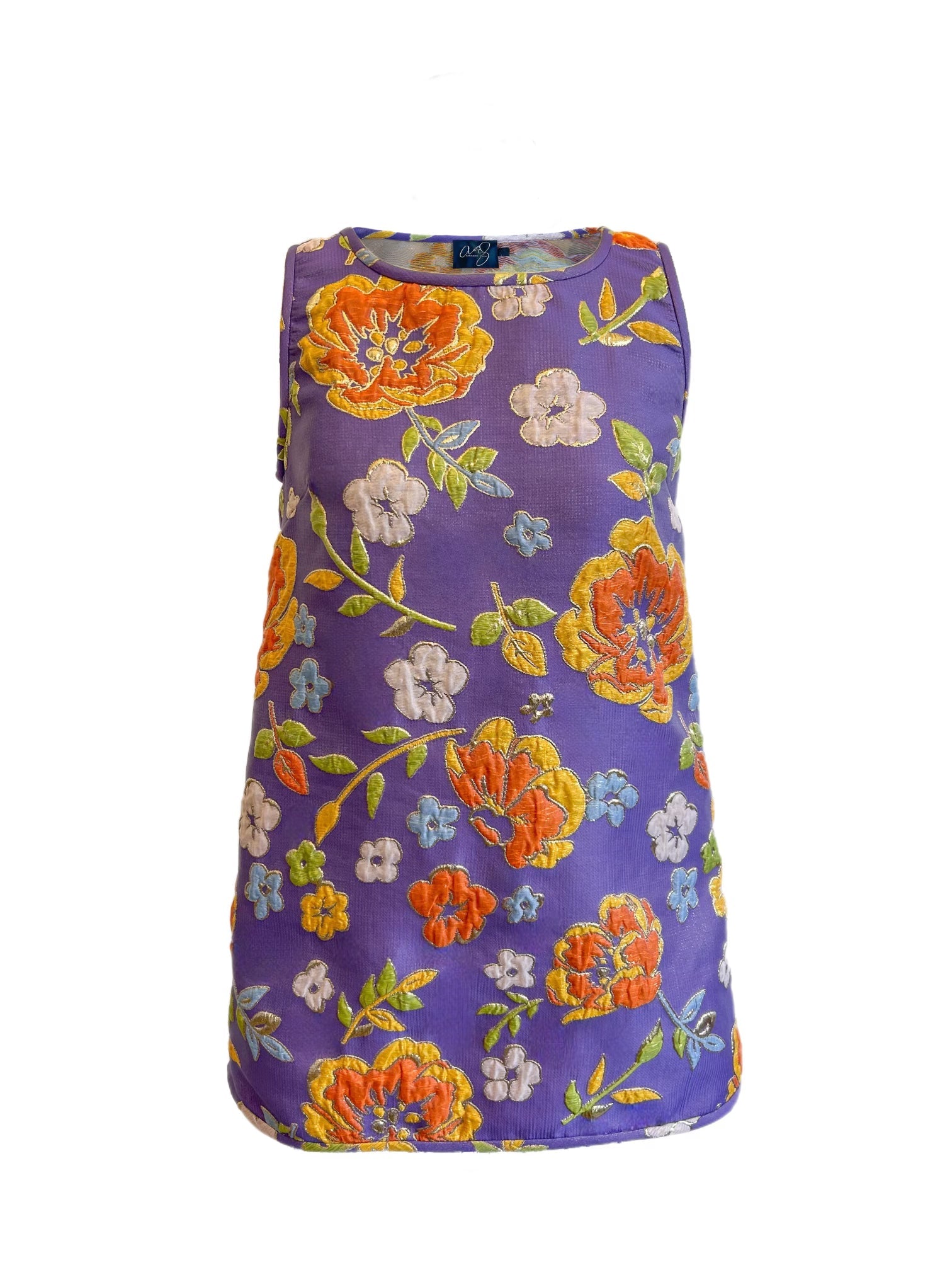 Jacquard Swing Swing Dress in Purple