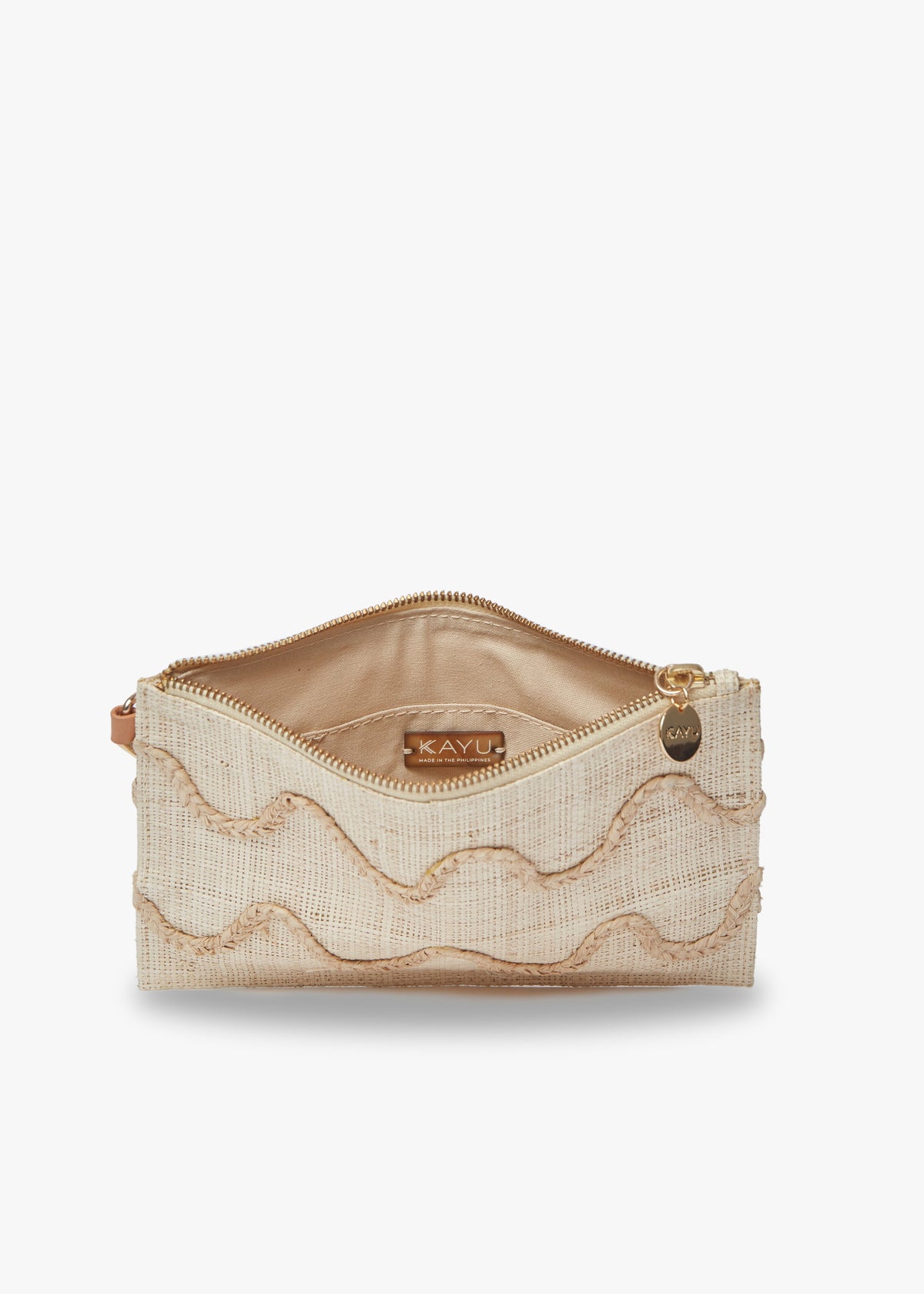 Irma Straw Pouch Wristlet Bag in Natural