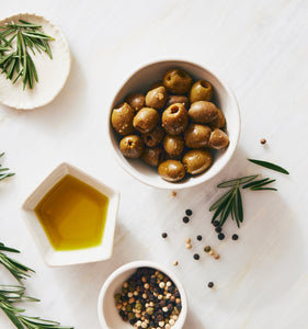 Coriander and Pink Pepper Green Olives