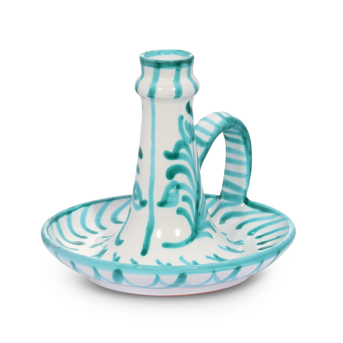 Casa Verde Candlestick with Hand-Painted Designs