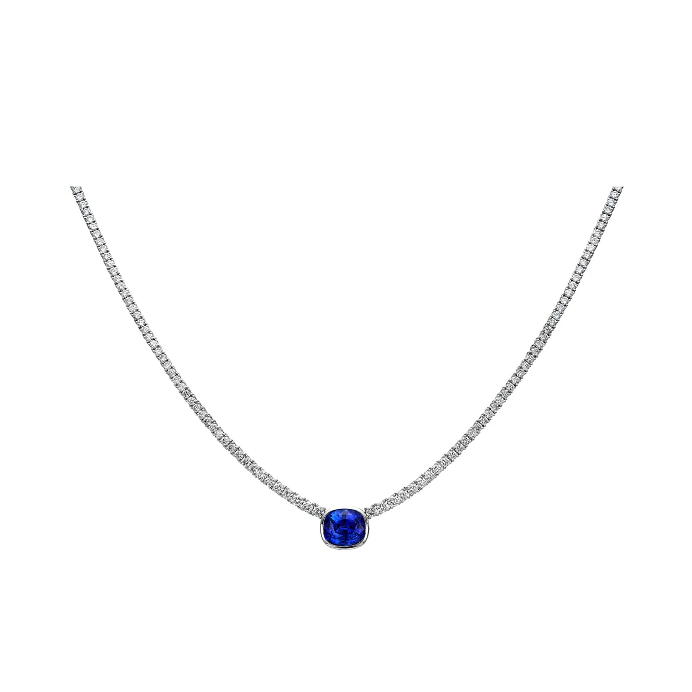 Inga Blue Sapphire and Diamond Necklace