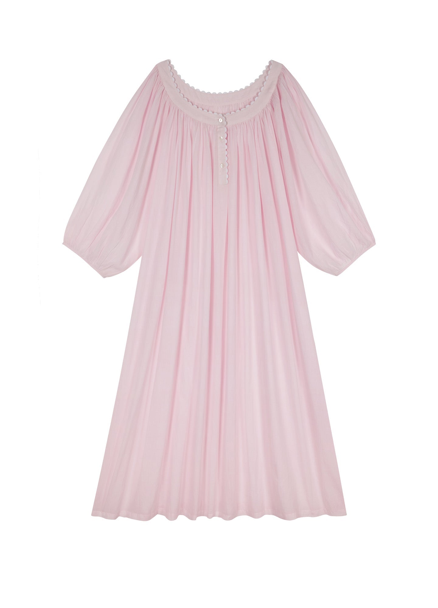 Isabel Scallop Nightdress in Pale Pink