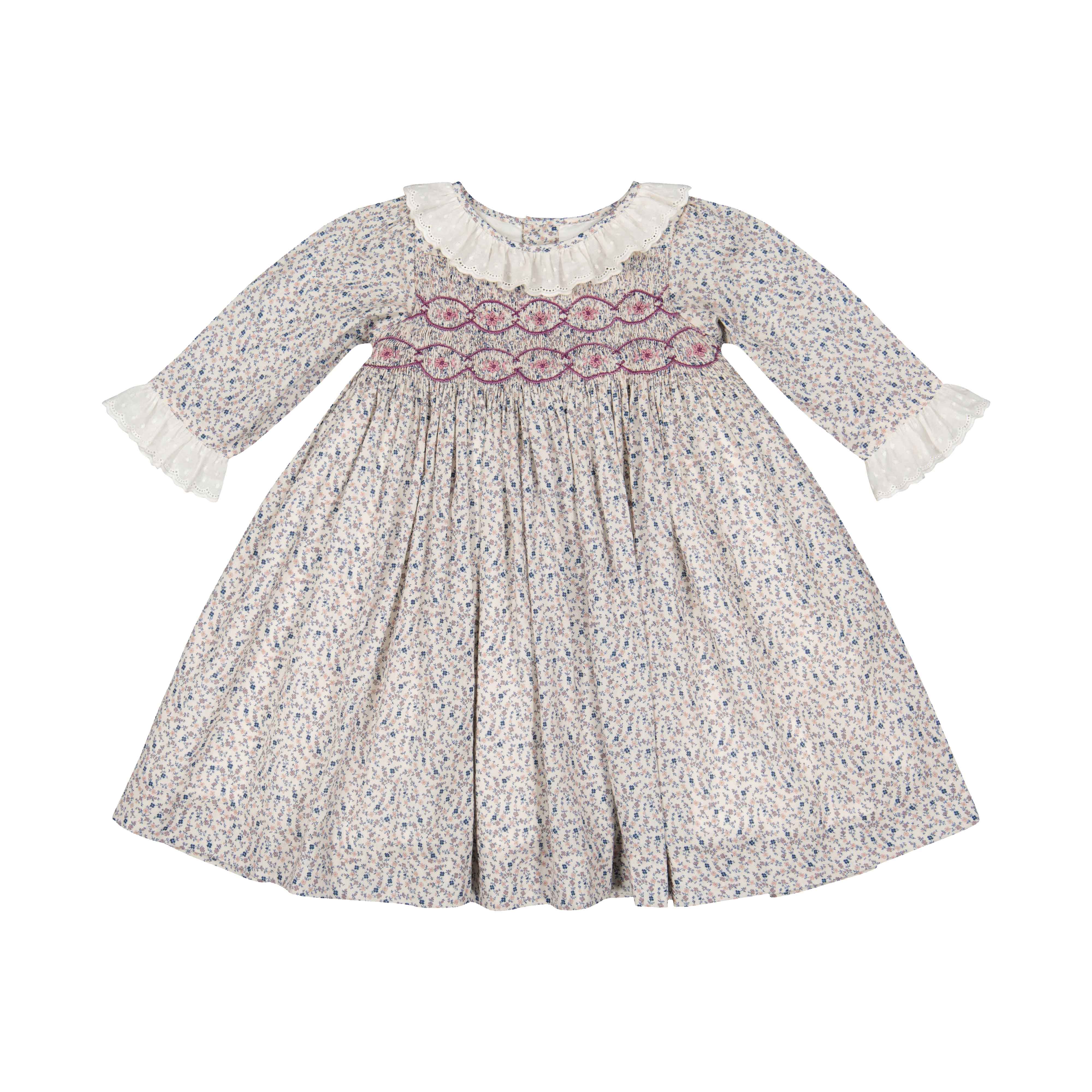 Isadora Floral Long Sleeve Smocked Dress