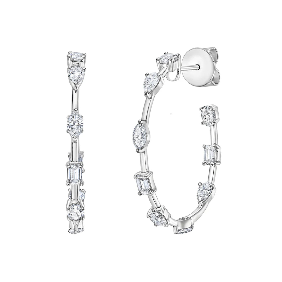 Ivy Midi Diamond Hoop Earrings