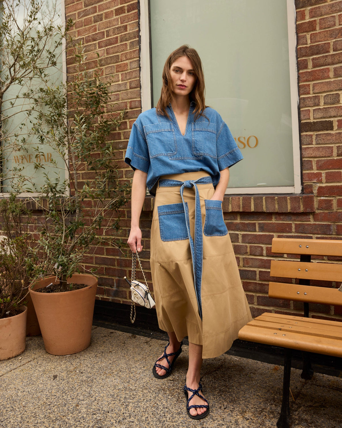 Jade Top in Medium Indigo Blue
