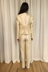 Jane Peplum Blazer in Silk & Wool