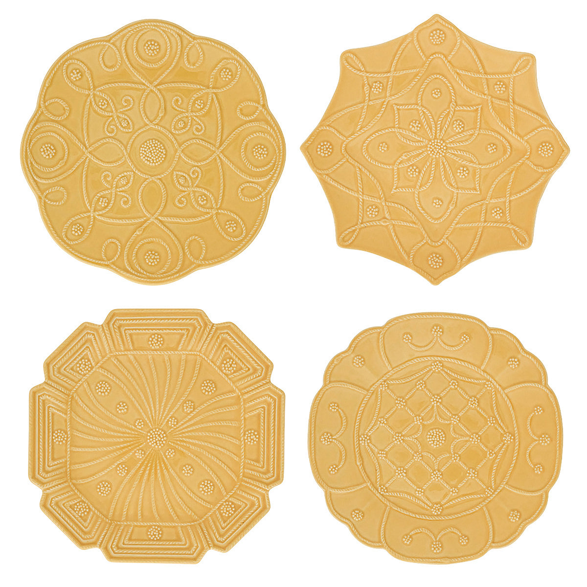 Jardins Du Monde Dessert/Salad Plate Assorted Set of 4 in Daffodil