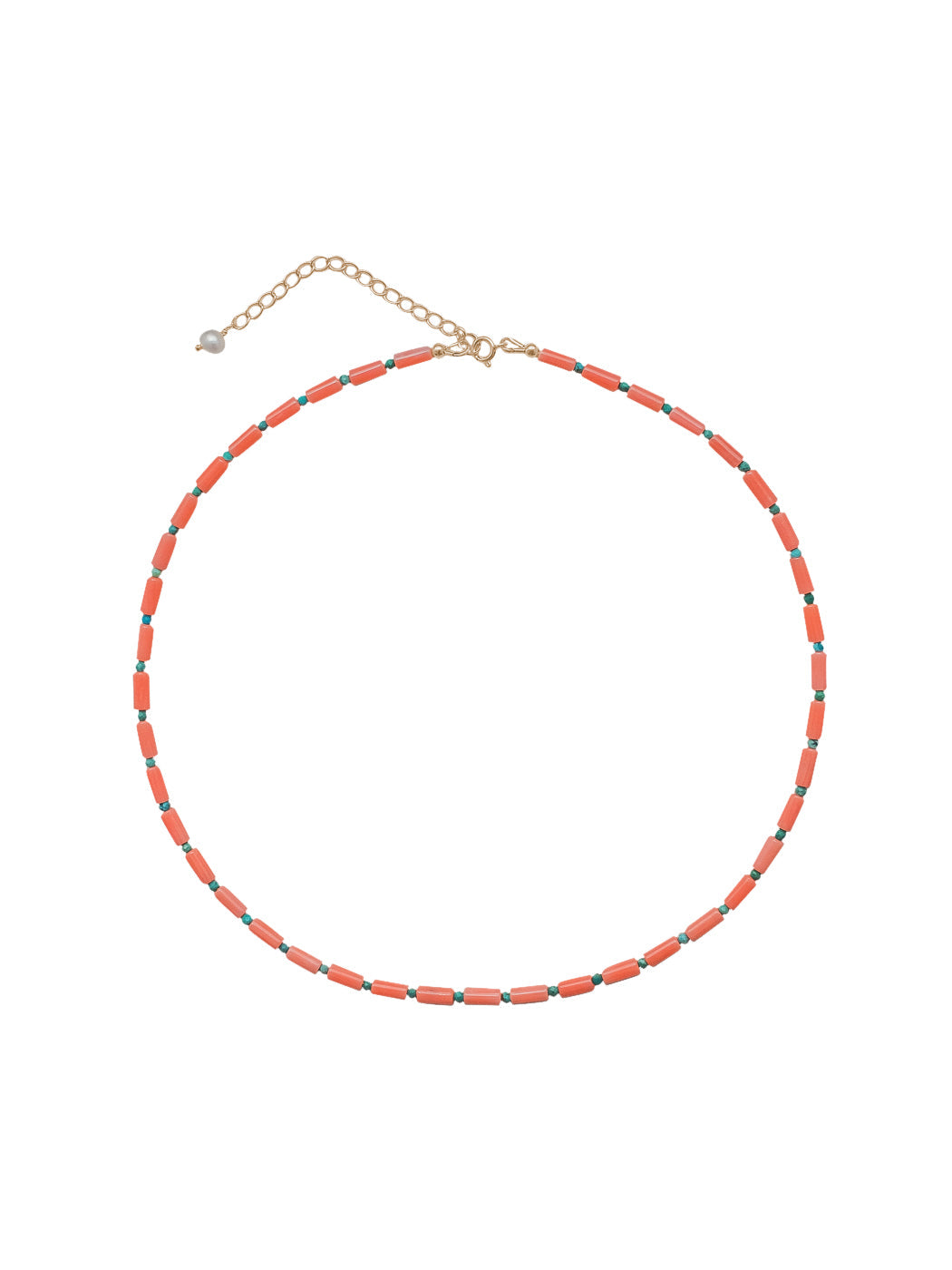 Julie Necklace in Coral-Blue