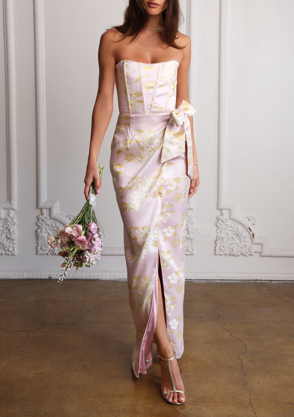 The June Dress in Light Lilac Baroque Floral