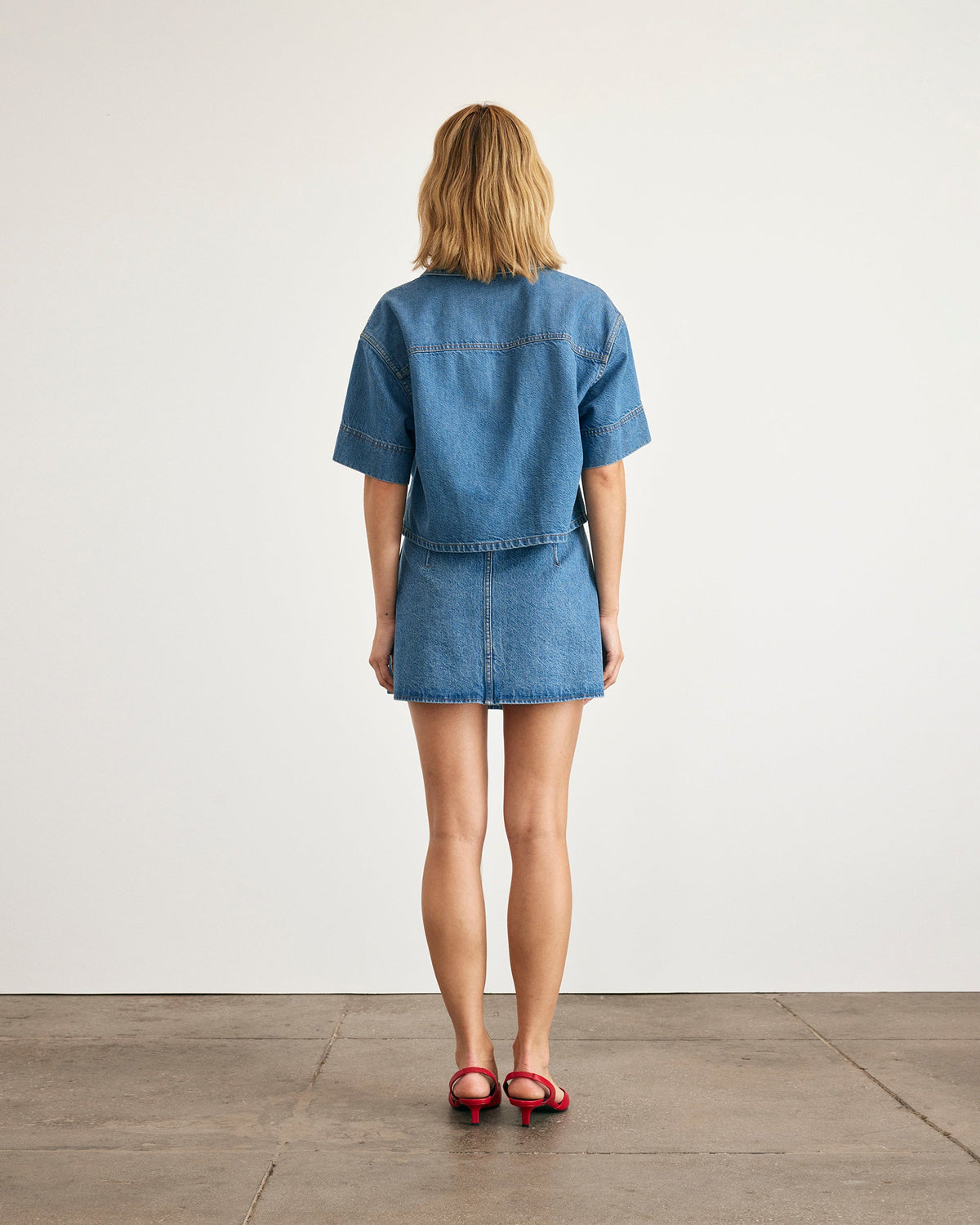 Jade Top in Medium Indigo Blue