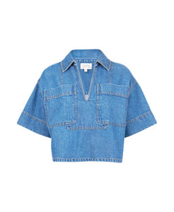 Jade Top in Medium Indigo Blue