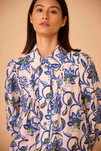 The James Shirt is a classic button-down with novelty buttons and scalloped embroidery.