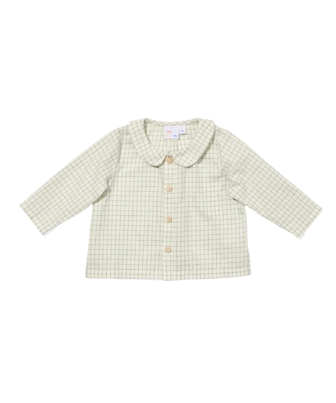 Jefferson Baby Shirt in Green Tattersall