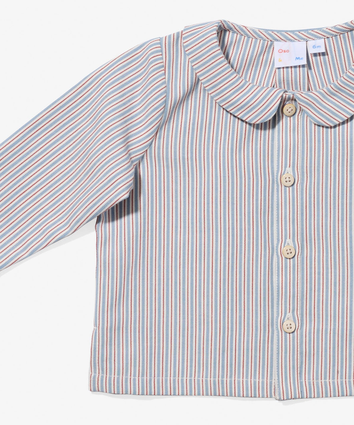 Jefferson Baby Shirt in Indigo Linen Stripe