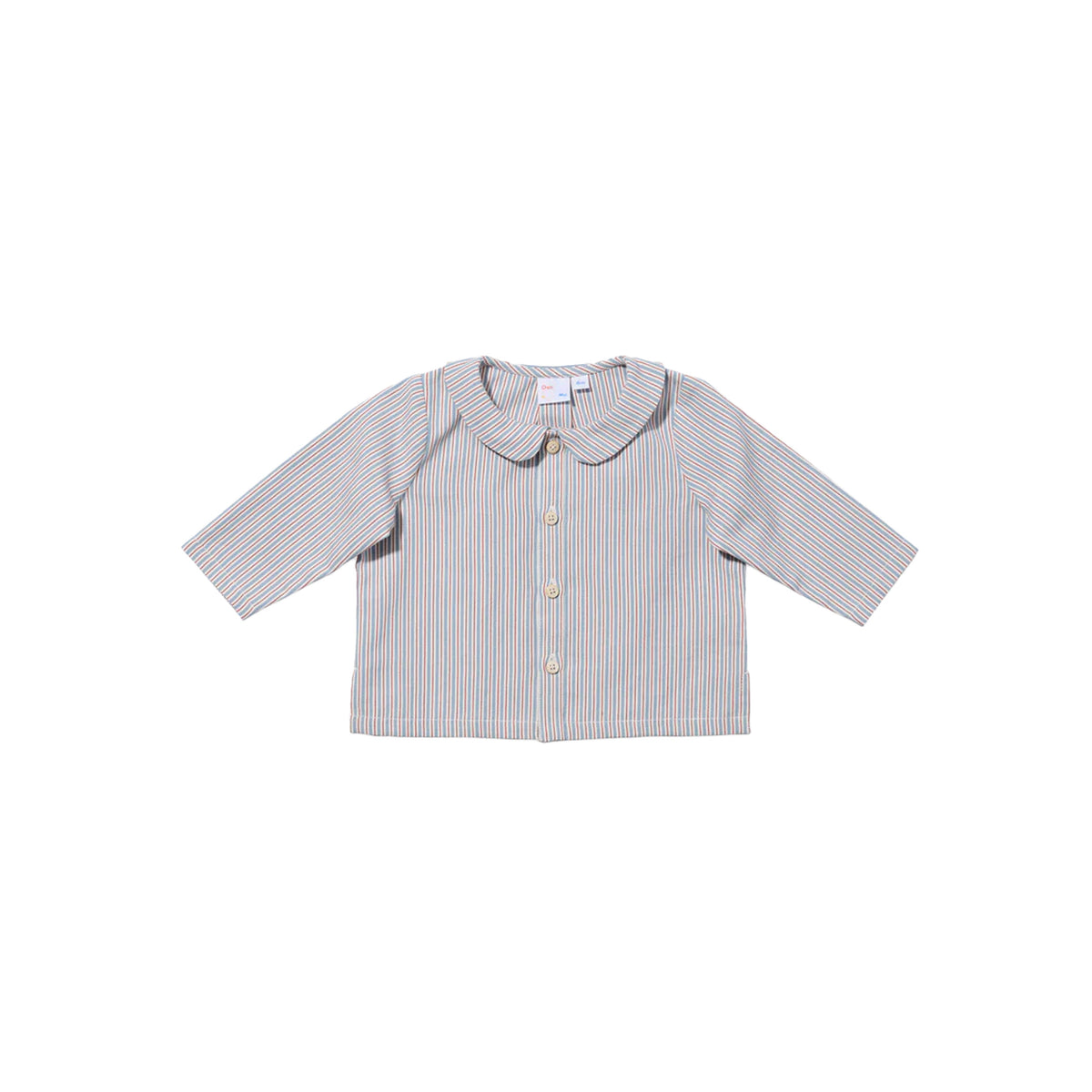 Jefferson Baby Shirt in Indigo Linen Stripe