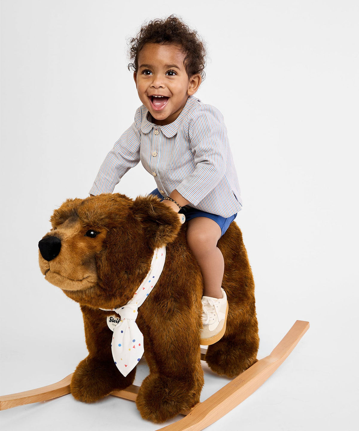 Jefferson Baby Shirt in Indigo Linen Stripe