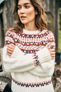 Josie Sweater in Cream Fairsle
