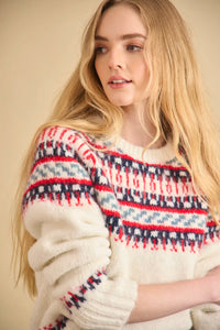 Josie Sweater in Cream Fairsle