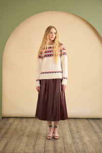 Josie Sweater in Cream Fairsle