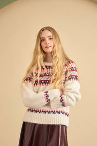 Josie Sweater in Cream Fairsle