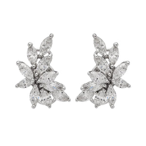 Juniper Leaf Diamond Stud Earrings