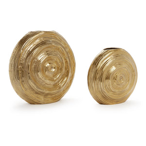 All Swirls Golden Vase, Set of 2